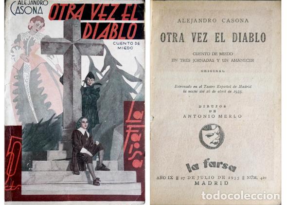 Libros antiguos: CASONA, Alejandro.  Otra vez el diablo.  1935. - Foto 1