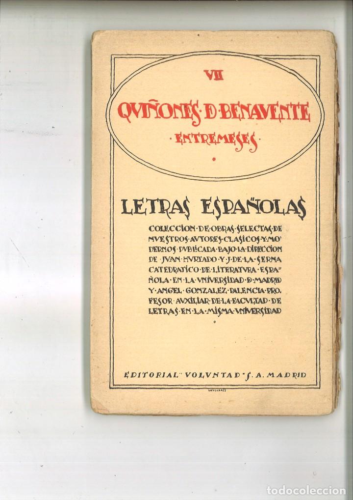 Libros antiguos: ENTREMESES. Qui&ntilde;ones de Benavente - Foto 1