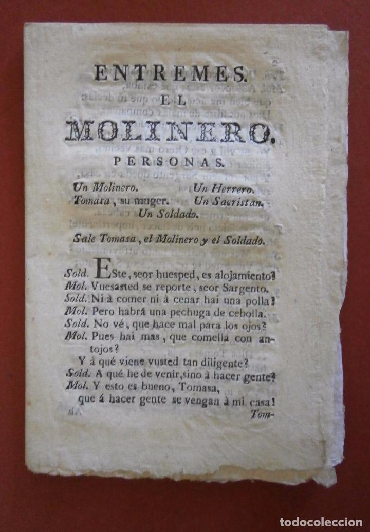 Libros antiguos: Entremes. El Molinero - Foto 1