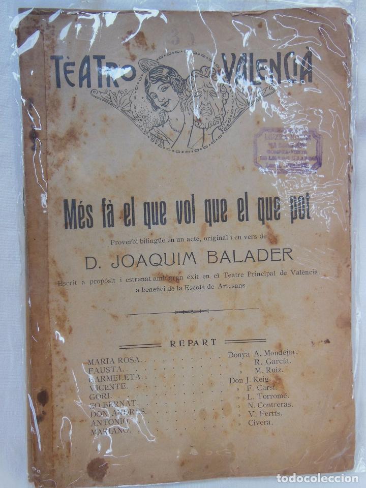 Livros antigos: M&Eacute;S F&Agrave; EL QUE VOL QUE EL QUE POT. BALADER Joaquim. 1919