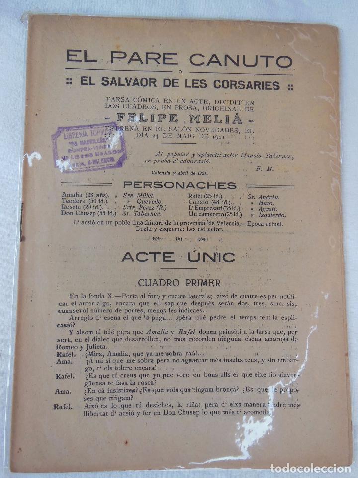 Livros antigos: EL PARE CANUTO O EL SALVADOR DE LES CORSARIES. 1921. MELIA Felipe.