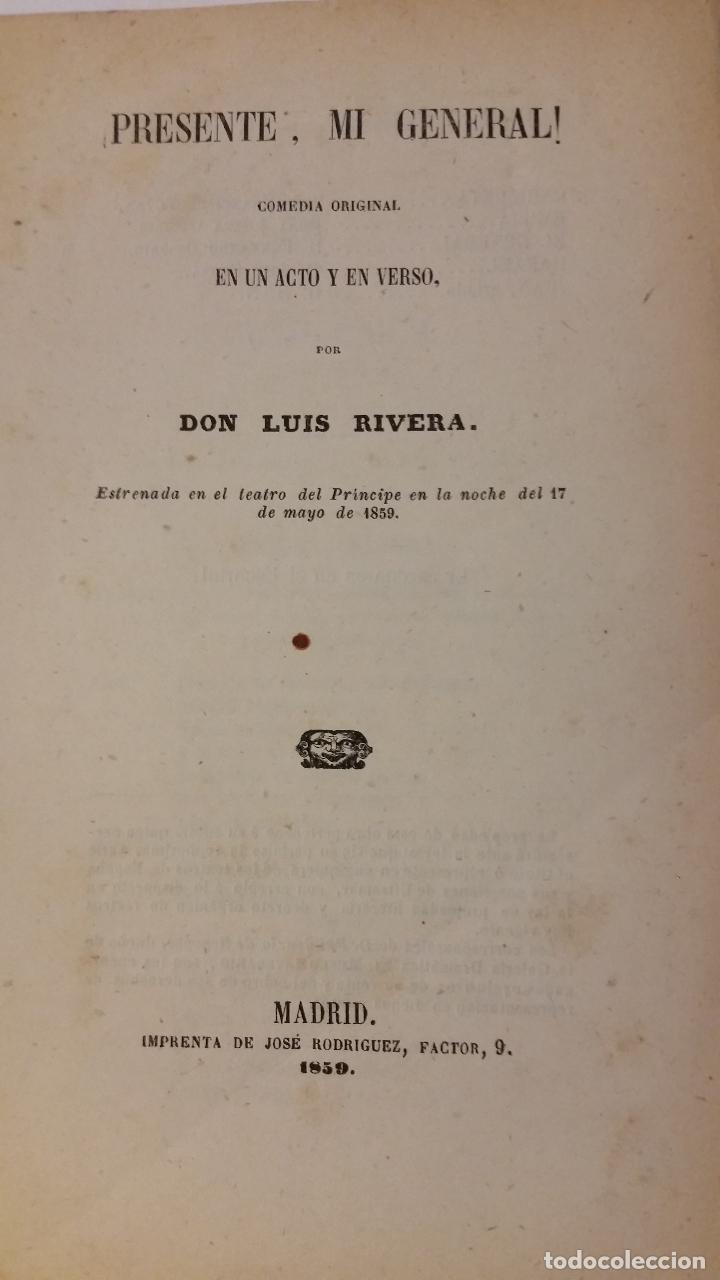 Libros antiguos: 1859 - LUIS RIVERA - PRESENTE, MI GENERAL - Foto 2