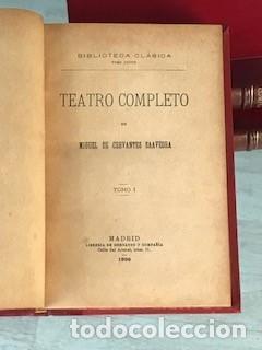 Livros antigos: TEATRO COMPLETO-BIBLIOTECA CL&Aacute;SICA-MIGUEL DE CERVANTES SAAVEDRA-3 TOMOS-MADRID 1896