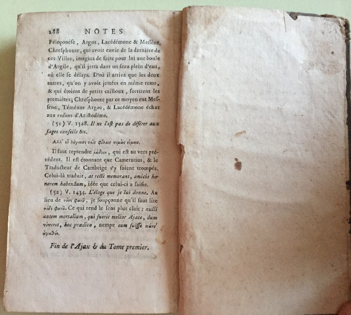 Libros antiguos: - TRAGEDIAS- TRAGEDIES DE SOPHOCLE- SOFOCLES- M. DUPUIS- PARIS 1.761 - Foto 2