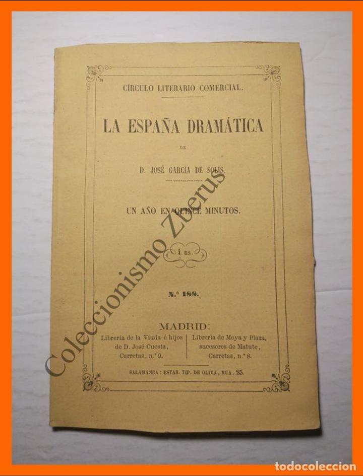 Livres anciens: Un a&ntilde;o en quince minutos. Pieza en un acto arreglada a la escena espa&ntilde;ola - Manuel Garc&iacute;a y Gonz&aacute;lez
