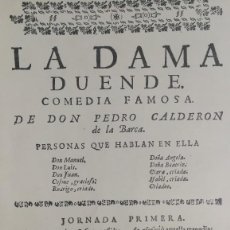 Libros antiguos: FACSIMIL EDICIÓN COMEDIAS PEDRO CALDERON DE LA B.- AÑO 1691. Lote 113182507