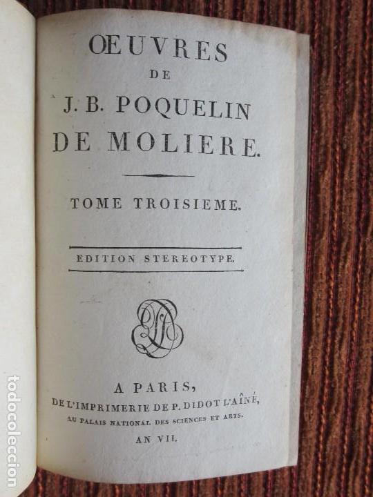 Livros antigos: 1799-OBRAS DE MOLIERE.CR&Iacute;TICA DE LA ESCUELA DE MUJERES, EN UN ACTO DE 1662.ORIGINAL