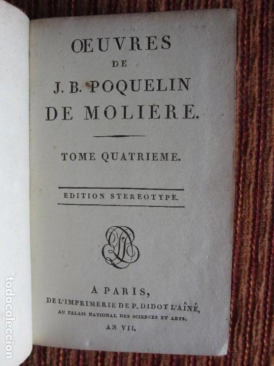 Livros antigos: 1799-OBRAS DE MOLIERE.LA MEDICINA DEL AMOR, EN TRES ACTOS DE 1665.ORIGINAL