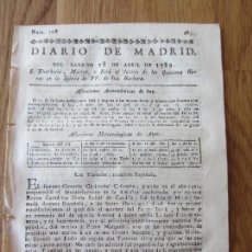Libros antiguos: 1789-PERIÓDICO DIARIO DE MADRID.ORIGINAL.LAS TORTOLAS ANÉCDOTA ESPAÑOLA.REY PHILIPO DE MACEDONIA.. Lote 127997047