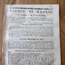 Libros antiguos: 1789-PERIÓDICO DIARIO MADRID.ORIGINAL.CALENDARIO SACRO PROFANO PARA MAYO.ALVARO GUERRERO.ENIGMA. Lote 128145027