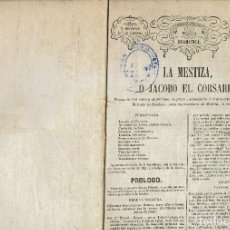 Libros antiguos: LA MESTIZA O JACOBO EL CORSARIO, POR JOAQUÍN HURTADO DE MENDOZA. AÑO 1854. (3.6). Lote 136321310