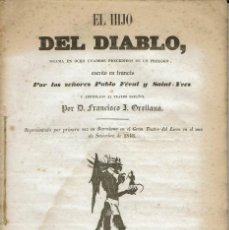Libros antiguos: EL HIJO DEL DIABLO, POR PABLO FÉVAL Y SAINT-YVES. AÑO 1848. (3.6). Lote 136322598