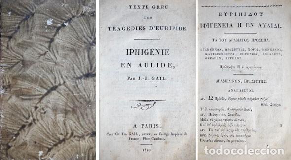 Libros antiguos: EURIPIDES.  Iphig&eacute;nie en Aulide. 1810. - Foto 1