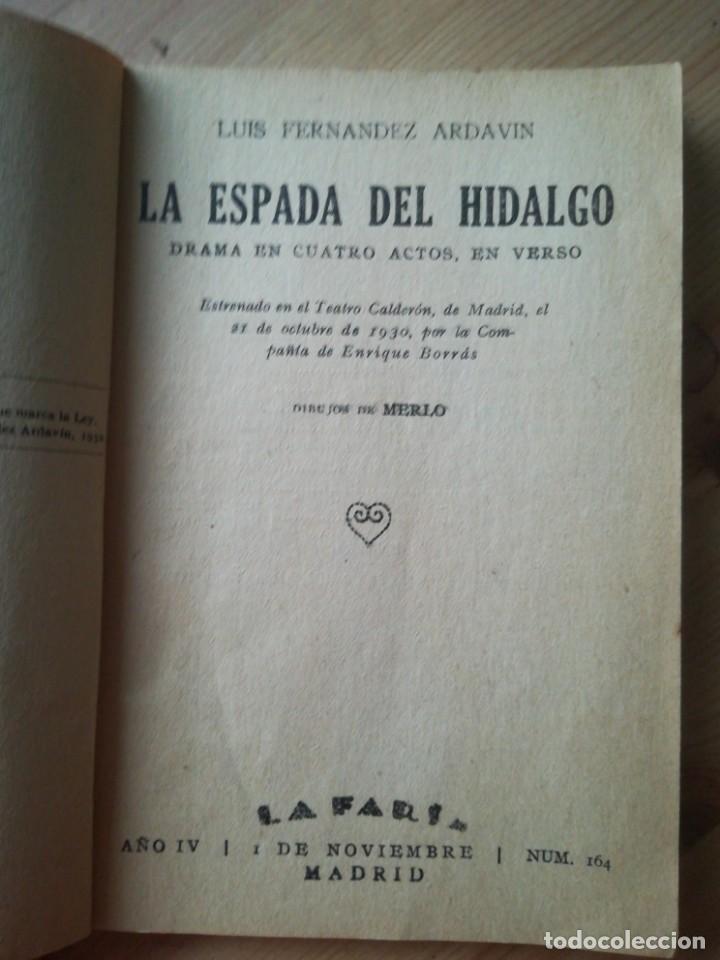 Libros antiguos: La espada del hidalgo luis fernandez ardavin - Foto 2