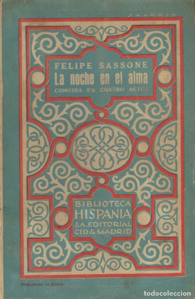 Libros antiguos: Felipe Sassone, La noche en el alma - Foto 1