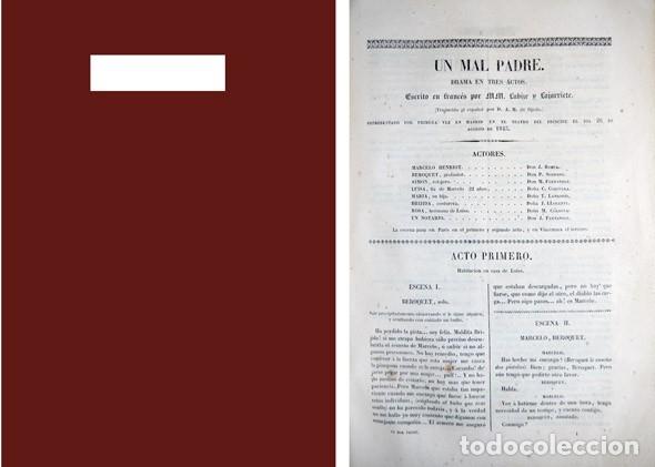Old books: LUBIZE (y) LETORZEC. Un mal padre. Drama en tres actos. 1843.