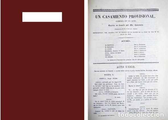 Old books: LAURENCIN (seud&oacute;nimo de P.A. Chapelle).  Un casamiento provisional. Comedia en un acto. 1842.