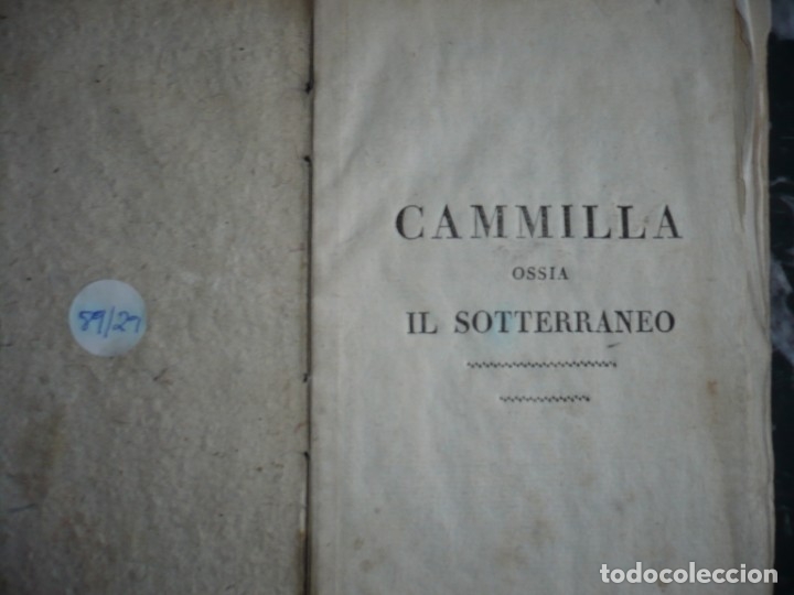 Old books: OPERA CAMMILLA OSSIA IL SOTTERRANEO    DRAMMA SERIO -GIOCOSO CAPRANICA 1817ROMA