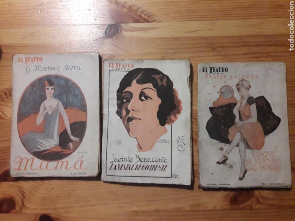 Livres anciens: El teatro moderno Mam&aacute; La Vestal de Occidente Lo que se llevan las horas Benavente Sassone ...