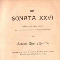 Libros antiguos: J. RIERA Y BERTRAN : LA SONATA XXVI (BADIA, 1896). Lote 148555162