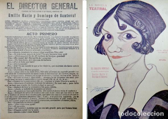 Livros antigos: MARIO (y) SANTOVAL. El Director General. Comedia en tres actos.  1919.
