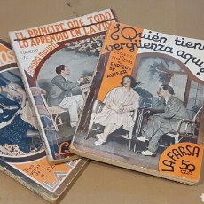 Libros antiguos: TRES NOVELAS AÑO 1933 LA FARSA. Lote 153389140