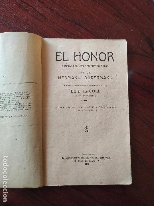 Libros antiguos: EL HONOR (1913) de Hermann Sudermann - Foto 7