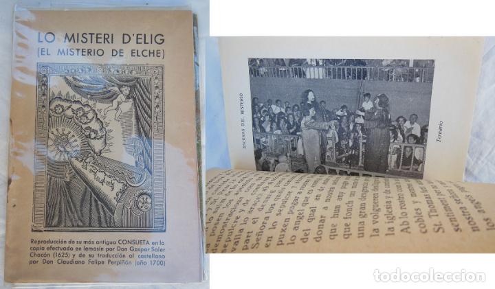 Livros antigos: LO MISTERI D'ELIG (EL MISTERIO DE ELCHE) 1956
