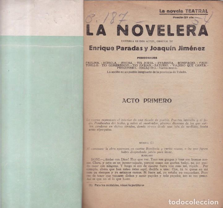 Libri antichi: LA NOVELA TEATRAL - LA NOVELERA - E. PARADAS & J. JIMENEZ -