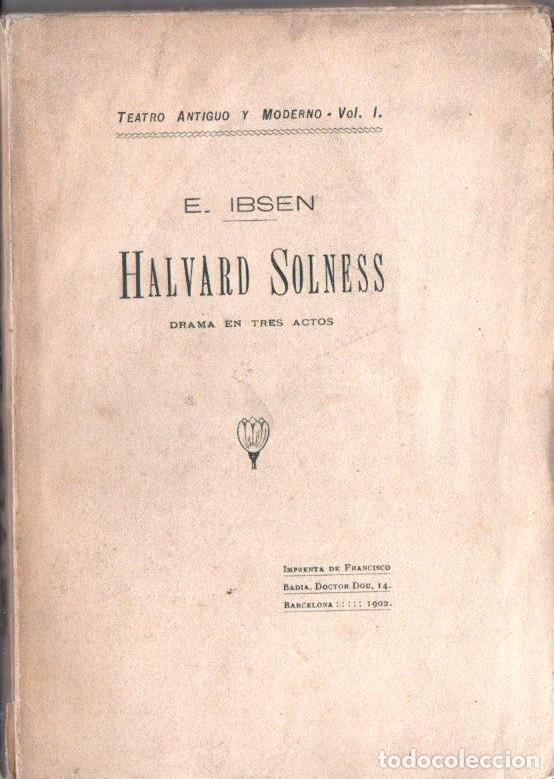 Libros antiguos: IBSEN : HALVARD SOLNESS (BAD&Iacute;A, 1902) - Foto 1
