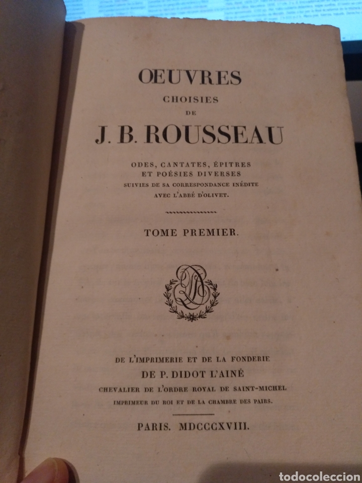 Livros antigos: 1818. Oeuvres de Rousseau