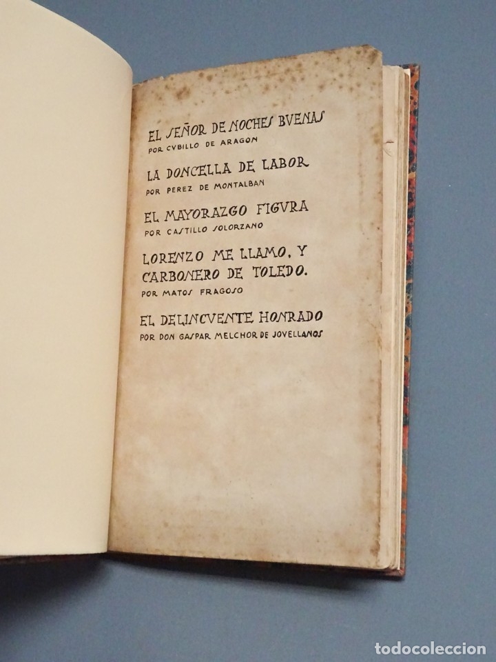 Livros antigos: TEATRO 5 OBRAS-EL SE&Ntilde;OR DE NOCHES BUENAS-LA DONCELLA DE LABOR-EL DELINCUENTE HONRADO..-1 VOL.