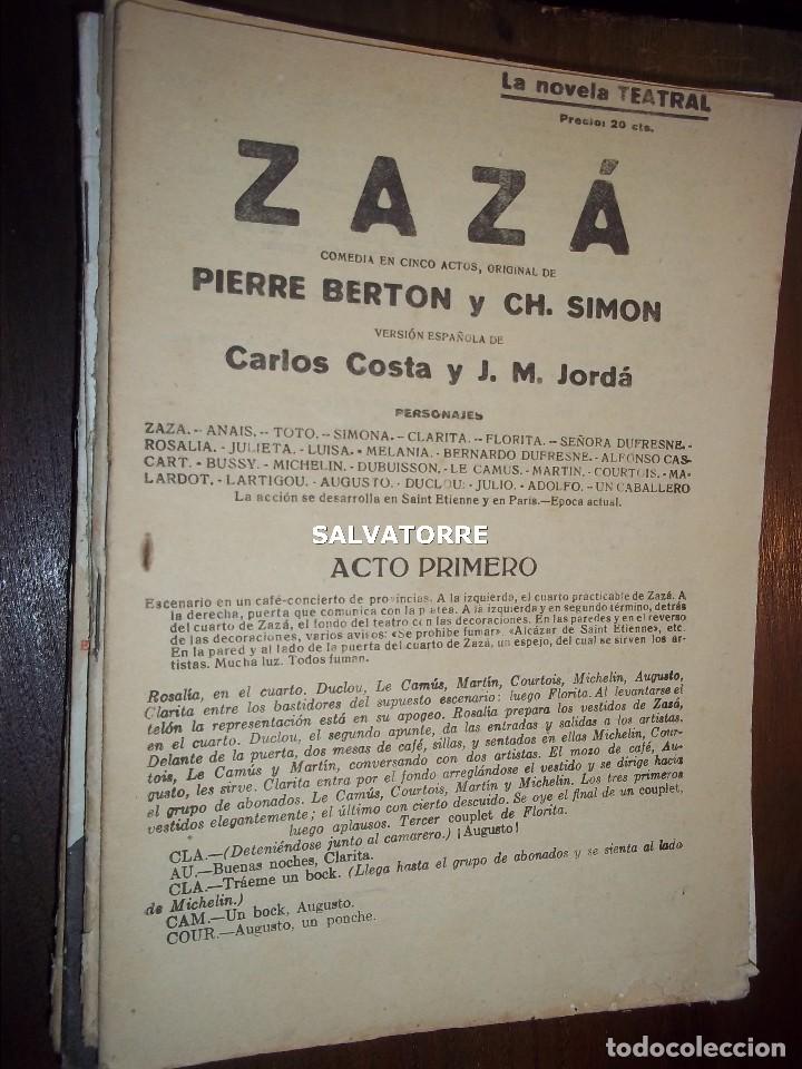 Antiquarische B&uuml;cher: ZAZA.LA NOVELA TEATRAL.PIERRE BERTON.CARLOS COSTA.JORDA,