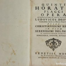 Libros antiguos: QUINTI HORATII FLACCI OPERA. LUDOVICUS DESPREZ CARDINALITIUS. 1750