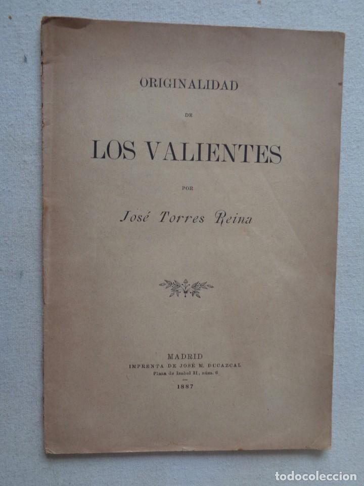 Libros antiguos: ORIGINALIDAD DE LOS VALIENTES .1847.REF&ordf;841 - Foto 1