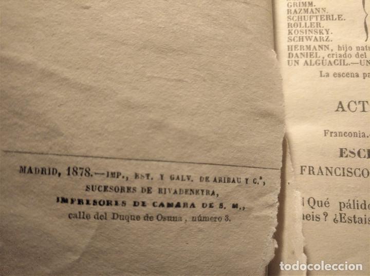Libros antiguos: Los Bandidos, Schiller, 1878 - Foto 4