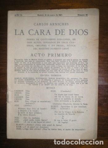 Libros antiguos: ARNICHES, Carlos: LA CARA DE DIOS. 1917 - Foto 1