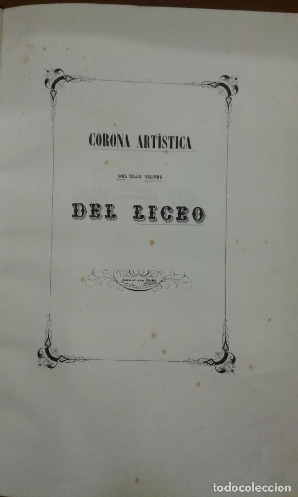 Old books: Corona Artistica del Gran Teatro del Liceo para el a&ntilde;o 1848