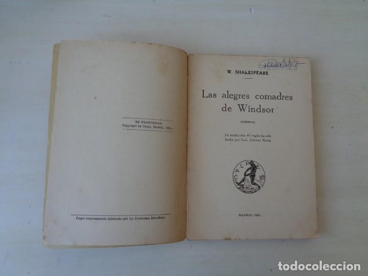 Libros antiguos: LAS ALEGRES COMADRES DE WINDSOR. W. SHAKESPEARE - Foto 3