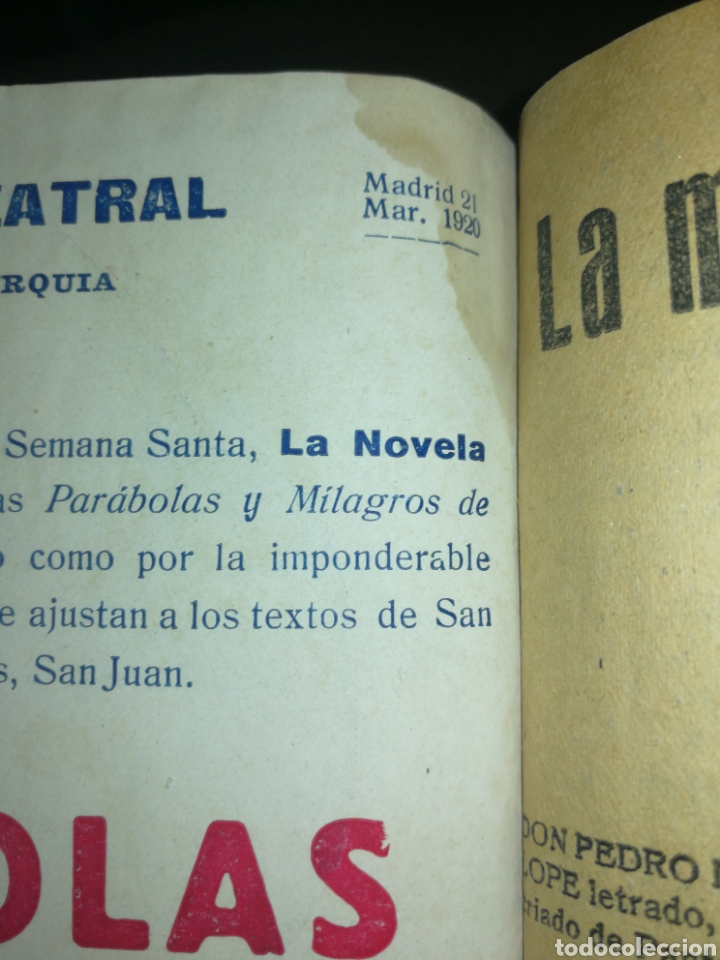 Libros antiguos: A&Ntilde;O 1920,LA NOVELA TEATRAL. - Foto 2