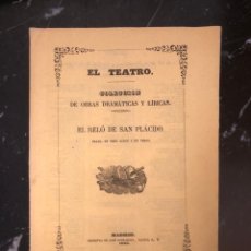 Libros antiguos: EL RELÓ DE SAN PLÁCIDO, DRAMA ORIGINAL DE D. NARCISO SERRA. MADRID 1861