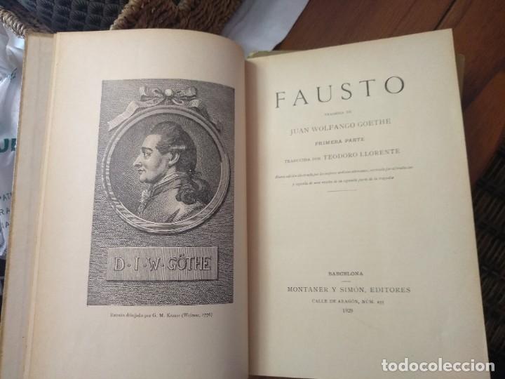 Libros antiguos: Fausto tragedia de Goethe - Foto 2