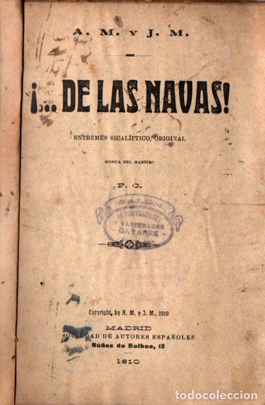 Libros antiguos: A.M. Y J.M. : DE LAS NAVAS (1910) - Foto 1