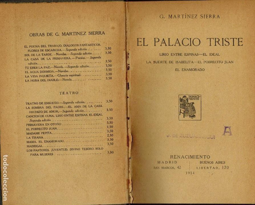 Libros antiguos: EL PALACIO TRISTE - Foto 1