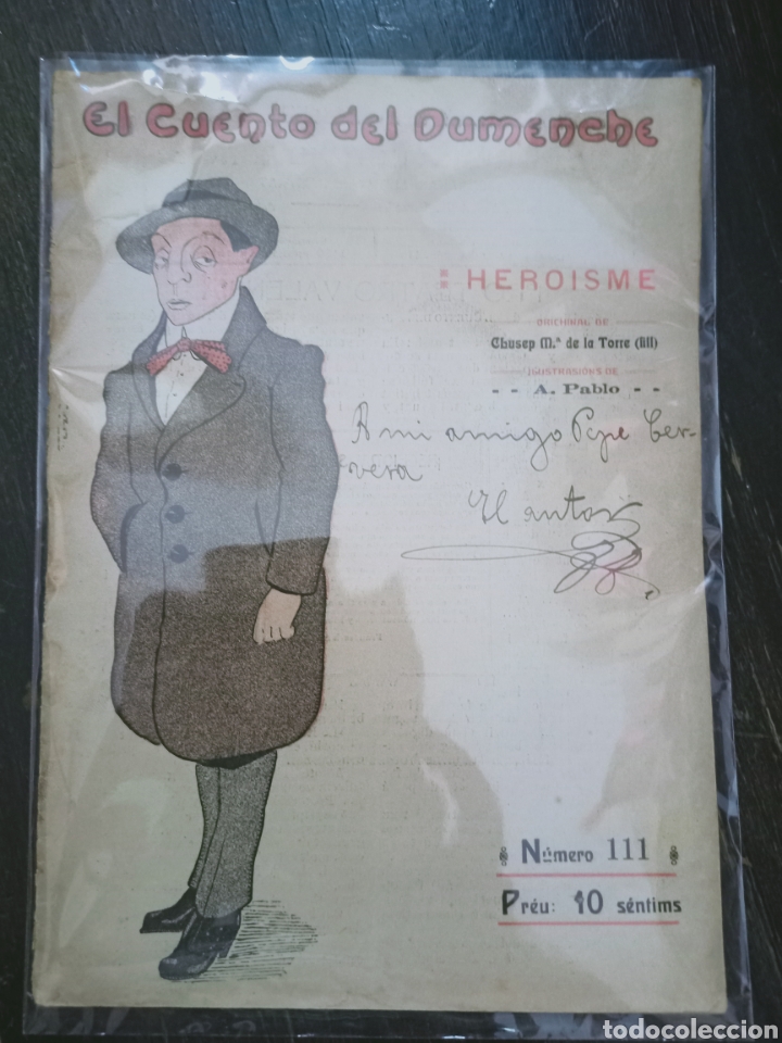 Livres anciens: HEROISME. DE LA TORRE, C. M. (FILL). EL CUENTO DEL DUMENCHE. N&ordm; 111. DEDICADO. VALENCI&Agrave;, 1916