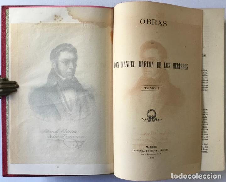 Libros antiguos: OBRAS DE... - BRETON DE LOS HERREROS, Manuel. - Foto 2