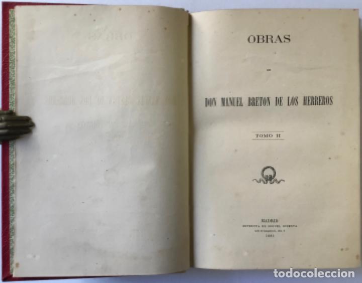 Libros antiguos: OBRAS DE... - BRETON DE LOS HERREROS, Manuel. - Foto 7