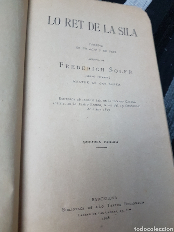 Libros antiguos: Lo Ret de la Sila 1895 - Foto 2