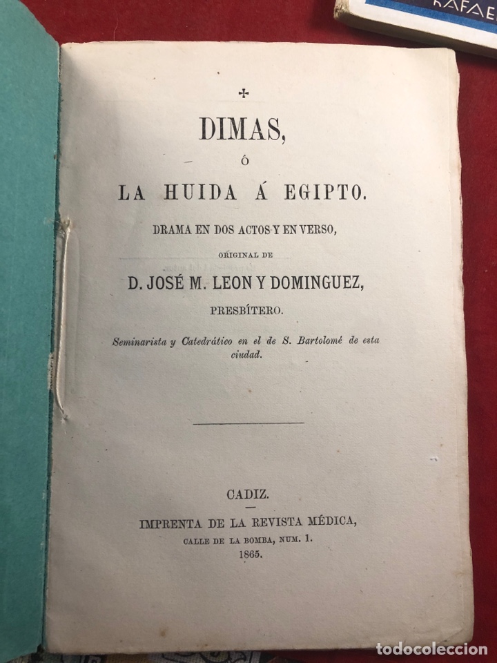 Livres anciens: DIMAS O LA HUIDA A EGIPTO DRAMA EN DOS ACTOS