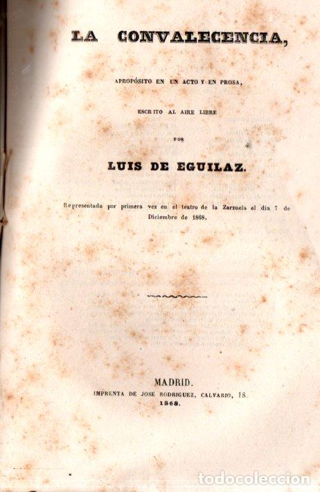 Libros antiguos: LUIS DE EGUILAZ : LA CONVALECENCIA (1868) - Foto 2